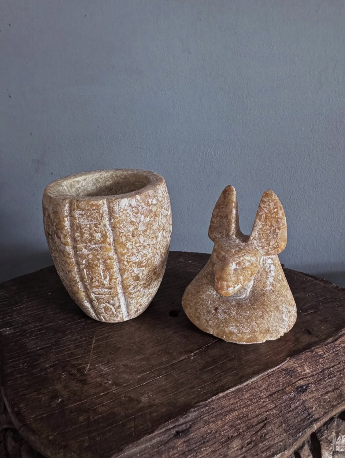Collection of Egyptian Stone Canopic Urns - Image 9