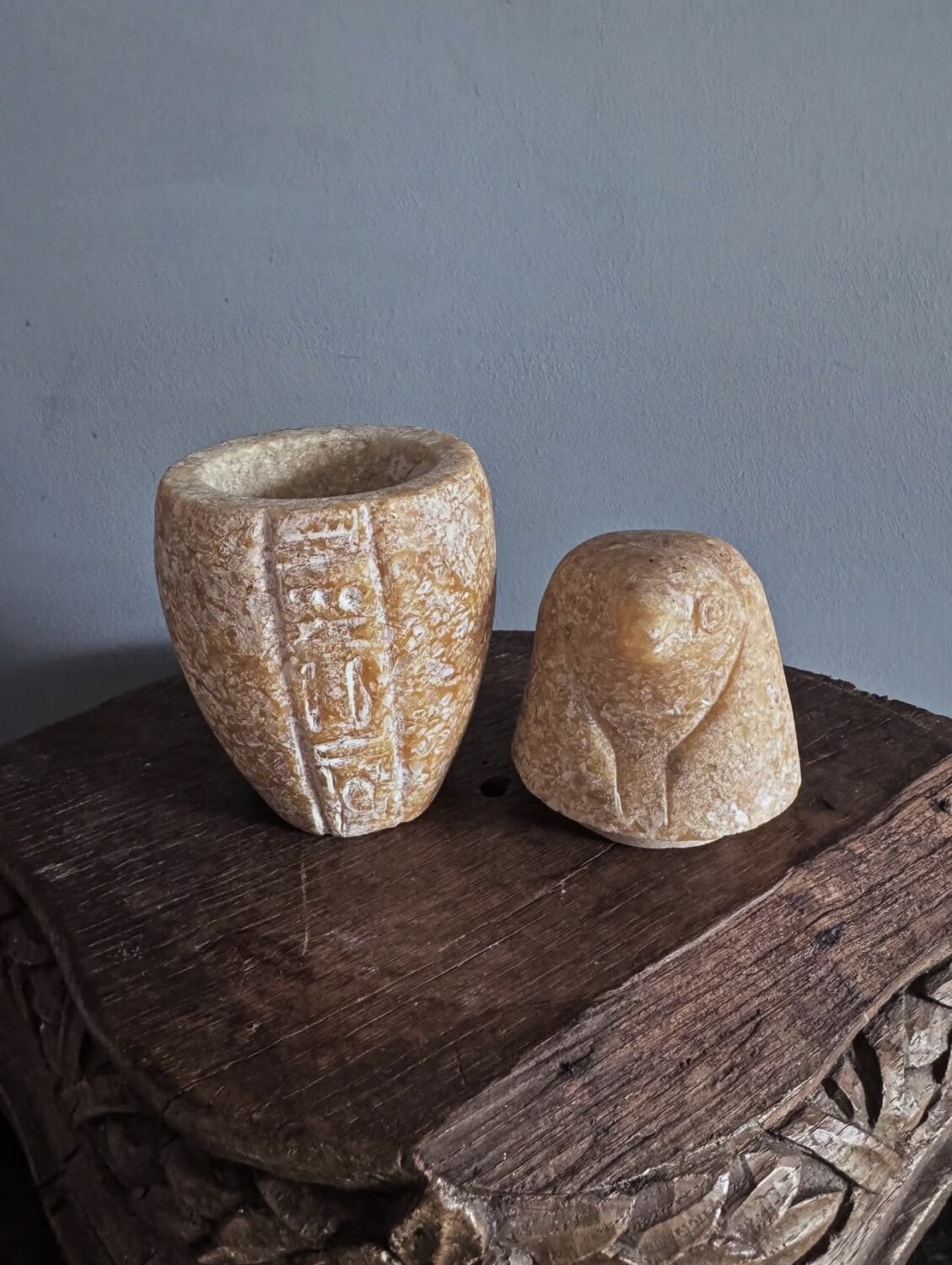 Collection of Egyptian Stone Canopic Urns - Image 11
