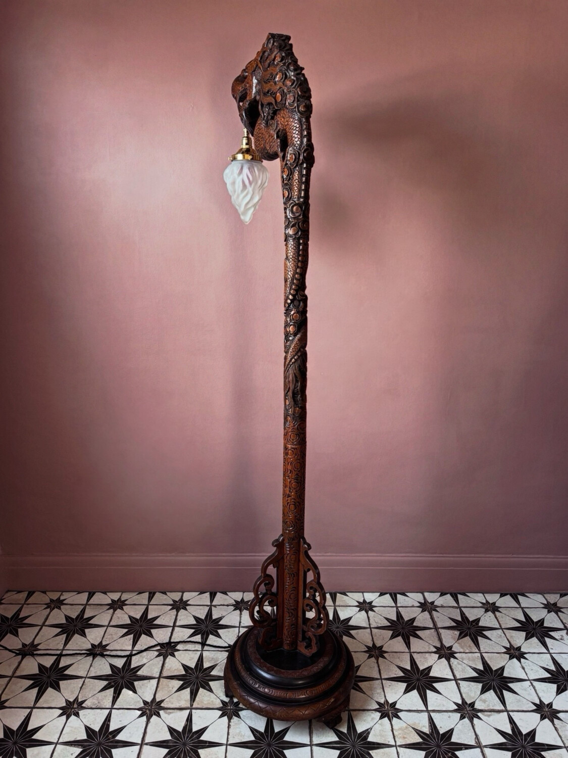 Chinese Carved Dragon Floor Lamp - Image 20